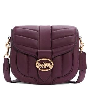 Coach C2803 Georgie Saddle Bag With Quilting Boysenberry